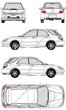 Subaru Impreza AWD, 2.5 WRX, AWD, 2.5 WRX, station wagon, 5 Doors (2006)