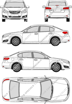 Subaru Legacy berlina, 2009–2014 (Suba_047)