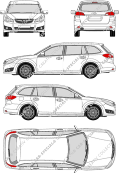 Subaru Legacy station wagon, 2009–2014 (Suba_048)