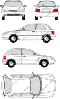 Suzuki Baleno parte trasera escarpada, Hatchback, Hatchback, 3 Doors (1995)