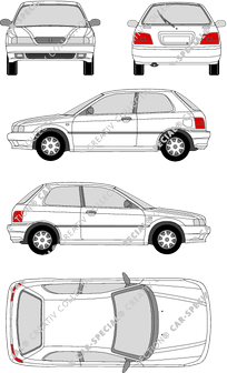 Suzuki Baleno voiture familiale, Hatchback, Kombilimousine, 3 Doors (1995)