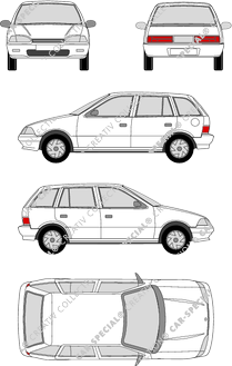 Suzuki Swift, Kombilimousine, 5 Doors (1995)