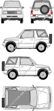 Suzuki Vitara de Luxe, de Luxe, Convertible, 2 Doors (1988)