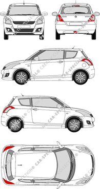 Suzuki Swift, Hatchback, 3 Doors (2010)