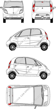 Tata Nano, Nano, Kombilimousine, 5 Doors (2008)