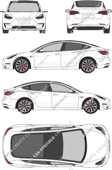 Tesla Model 3, Limousine, 4 Doors (2018)