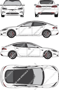 Tesla Model S sedan, actueel (sinds 2021) (Tesl_008)