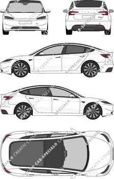 Tesla Model 3 berlina, attuale (a partire da 2023) (Tesl_009)