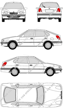 Toyota Corolla Liftback, Liftback, Hayon, 5 Doors (1997)