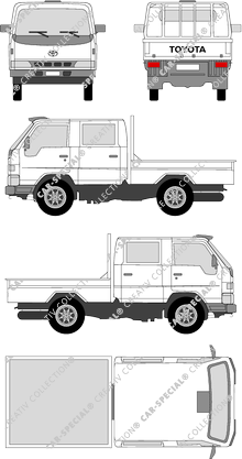 Toyota Dyna 100, 100, pont, double cabine (1995)