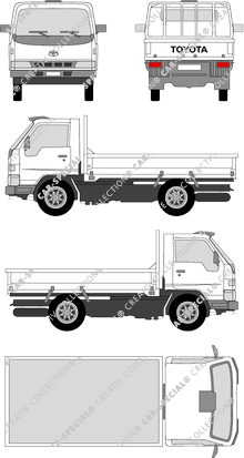 Toyota Dyna 100, 100, catre, cabina individual (1995)