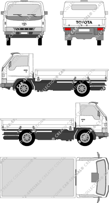 Toyota Dyna 150, 150, catre, cabina individual (1995)