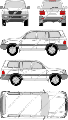 Toyota Land Cruiser 100, 100, combi, 5 Doors (1998)