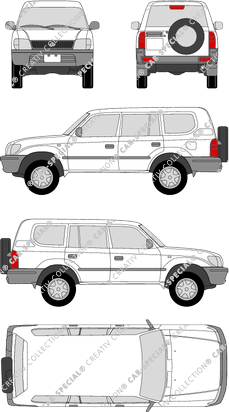 Toyota Land Cruiser 300 LX, 300 LX, Station wagon, 5 Doors (1996)