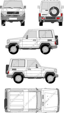 Toyota Land Cruiser KJ 70, KJ 70, Station wagon, 3 Doors (1984)