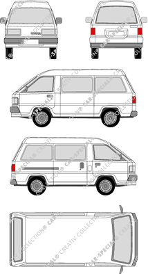 Toyota LiteAce, camionnette, Rear Flap, 1 Sliding Door (1985)