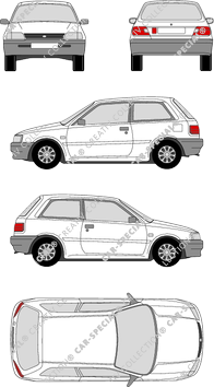 Toyota Starlet, Kombilimousine, 3 Doors (1989)