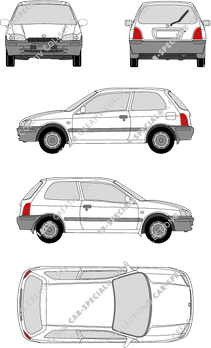 Toyota Starlet, Hatchback, 3 Doors (1996)