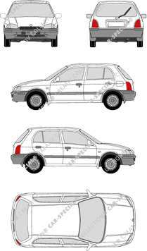 Toyota Starlet, Hayon, 5 Doors (1996)