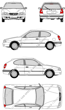 Toyota Corolla Hatchback, 2000–2002 (Toyo_063)