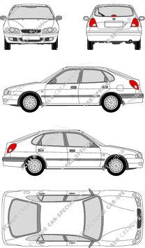 Toyota Corolla Liftback, Liftback, Hatchback, 5 Doors (2000)