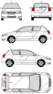 Toyota Corolla, Hatchback, 3 Doors (2002)