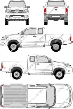 Toyota Hilux, 4x4, Pick-up, cabina individual, ampliada (2005)