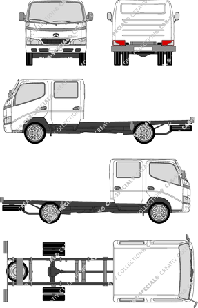 Toyota Dyna 150, 150, Telaio per sovrastrutture, Doppelkabine (1999)