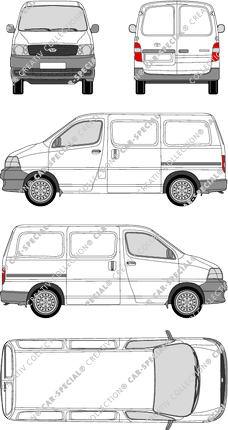 Toyota HiAce, van/transporter, Rear Wing Doors, 2 Sliding Doors (2006)