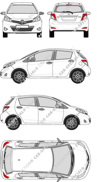 Toyota Yaris Hatchback, 2011–2014 (Toyo_157)