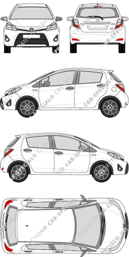 Toyota Yaris Hybrid, Hybrid, Hayon, 5 Doors (2012)