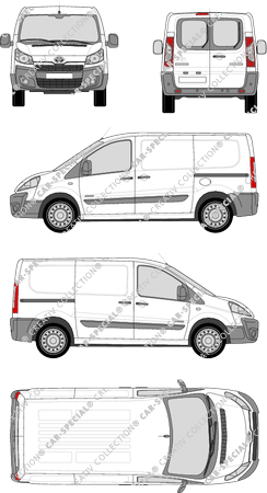 Toyota Proace, van/transporter, L1H1, rear window, Rear Wing Doors, 2 Sliding Doors (2013)