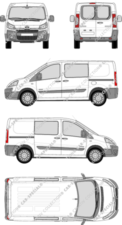 Toyota Proace, Heck verglast, van/transporter, L1H1, rear window, double cab, Rear Wing Doors, 2 Sliding Doors (2013)