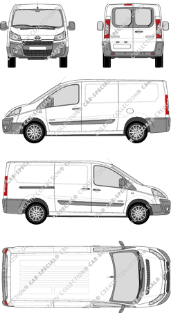 Toyota Proace, furgone, L2H1, vitre arrière, Rear Wing Doors, 1 Sliding Door (2013)