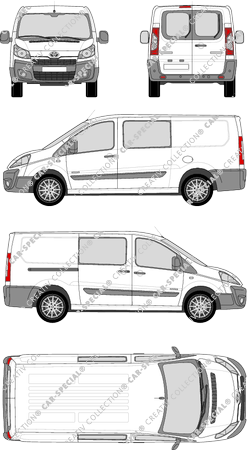 Toyota Proace, Heck verglast, van/transporter, L2H1, rear window, double cab, Rear Wing Doors, 1 Sliding Door (2013)