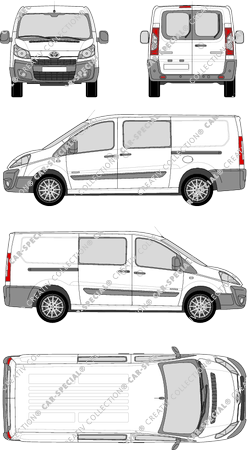 Toyota Proace, Heck verglast, van/transporter, L2H1, rear window, double cab, Rear Wing Doors, 2 Sliding Doors (2013)