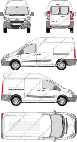 Toyota Proace, furgón, L2H2, Heck verglast, rechts teilverglast, Rear Wing Doors, 2 Sliding Doors (2013)