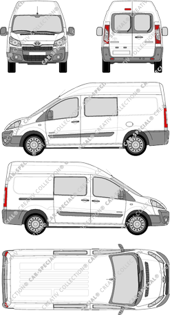 Toyota Proace, Heck verglast, van/transporter, L2H2, rear window, double cab, Rear Wing Doors, 1 Sliding Door (2013)