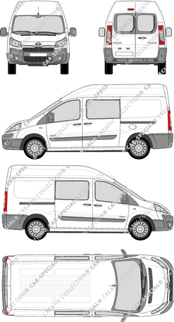 Toyota Proace, Heck verglast, van/transporter, L2H2, rear window, double cab, Rear Wing Doors, 2 Sliding Doors (2013)