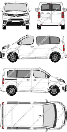 Toyota Proace Verso, Verso, Compact, Rear Wing Doors, 1 Sliding Door (2016)