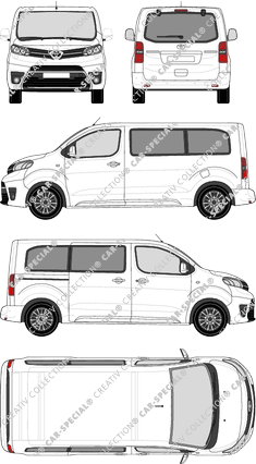 Toyota Proace Verso, Verso, Medium (L1), Rear Flap, 1 Sliding Door (2016)