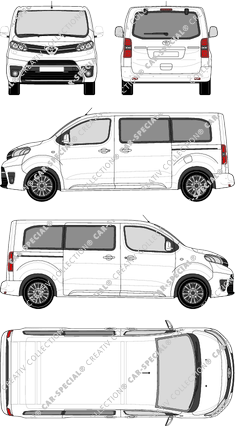 Toyota Proace Verso, Verso, medio (L1), Rear Flap, 2 Sliding Doors (2016)