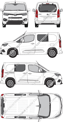 Toyota Proace City, van/transporter, short, rear window, double cab, Rear Flap, 1 Sliding Door (2020)