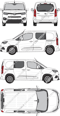 Toyota Proace City, van/transporter, short, rear window, double cab, Rear Flap, 2 Sliding Doors (2020)