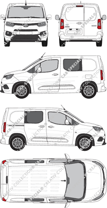 Toyota Proace City, van/transporter, short, double cab, Rear Wing Doors, 1 Sliding Door (2020)
