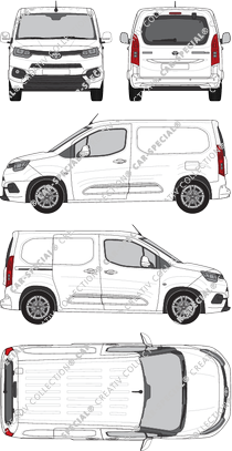 Toyota Proace City, van/transporter, short, rear window, Rear Flap, 1 Sliding Door (2020)