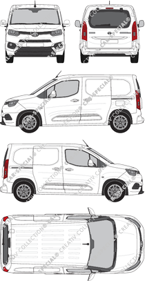 Toyota Proace City, van/transporter, short, rear window, Rear Flap, 2 Sliding Doors (2020)