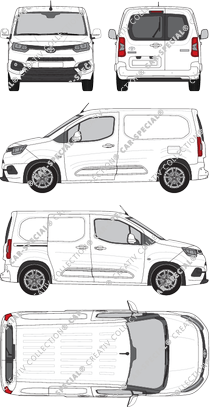 Toyota Proace City, van/transporter, short, rear window, Rear Wing Doors, 1 Sliding Door (2020)