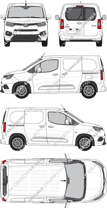 Toyota Proace City, Kastenwagen, kurz, Heck verglast, Rear Wing Doors, 2 Sliding Doors (2020)