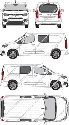 Toyota Proace City, Kastenwagen, lang, Heck verglast, Doppelkabine, Rear Flap, 1 Sliding Door (2020)